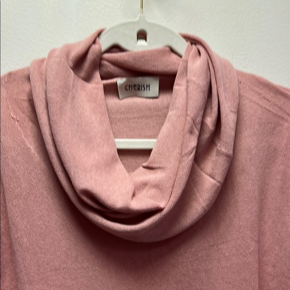 Cherish Pink Cowl Neck Sweater